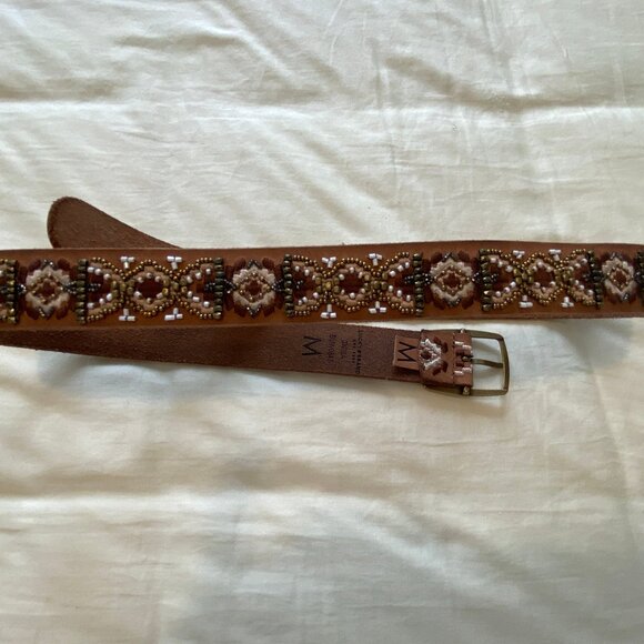Lucky Brand New Without Tags Tan Beaded Belt M 😍 - Picture 8 of 10